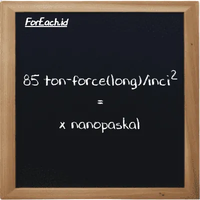 Contoh konversi ton-force(long)/inci<sup>2</sup> ke nanopaskal (LT f/in<sup>2</sup> ke nPa)
